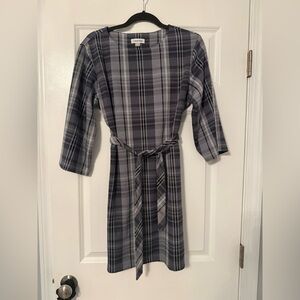 Calvin Klein | Grey Plaid Belted Shift Dress | Size 6